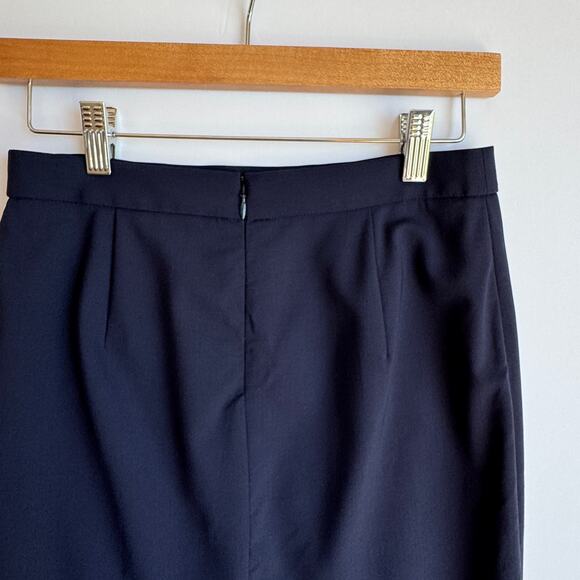 J Crew 365 Italian Wool Office Siren Skirt Sz 00 Navy Blue Professional Career - Picture 5 of 16